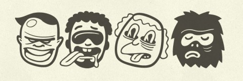 4-cool-characters 4 freaky faces from the typeface.