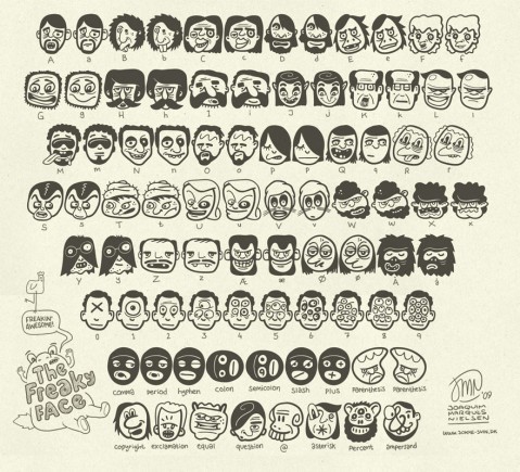 thefreakyface-overview The complete typeface.
